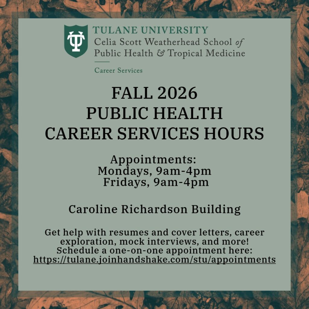 WSPH Career Services Fall Hours