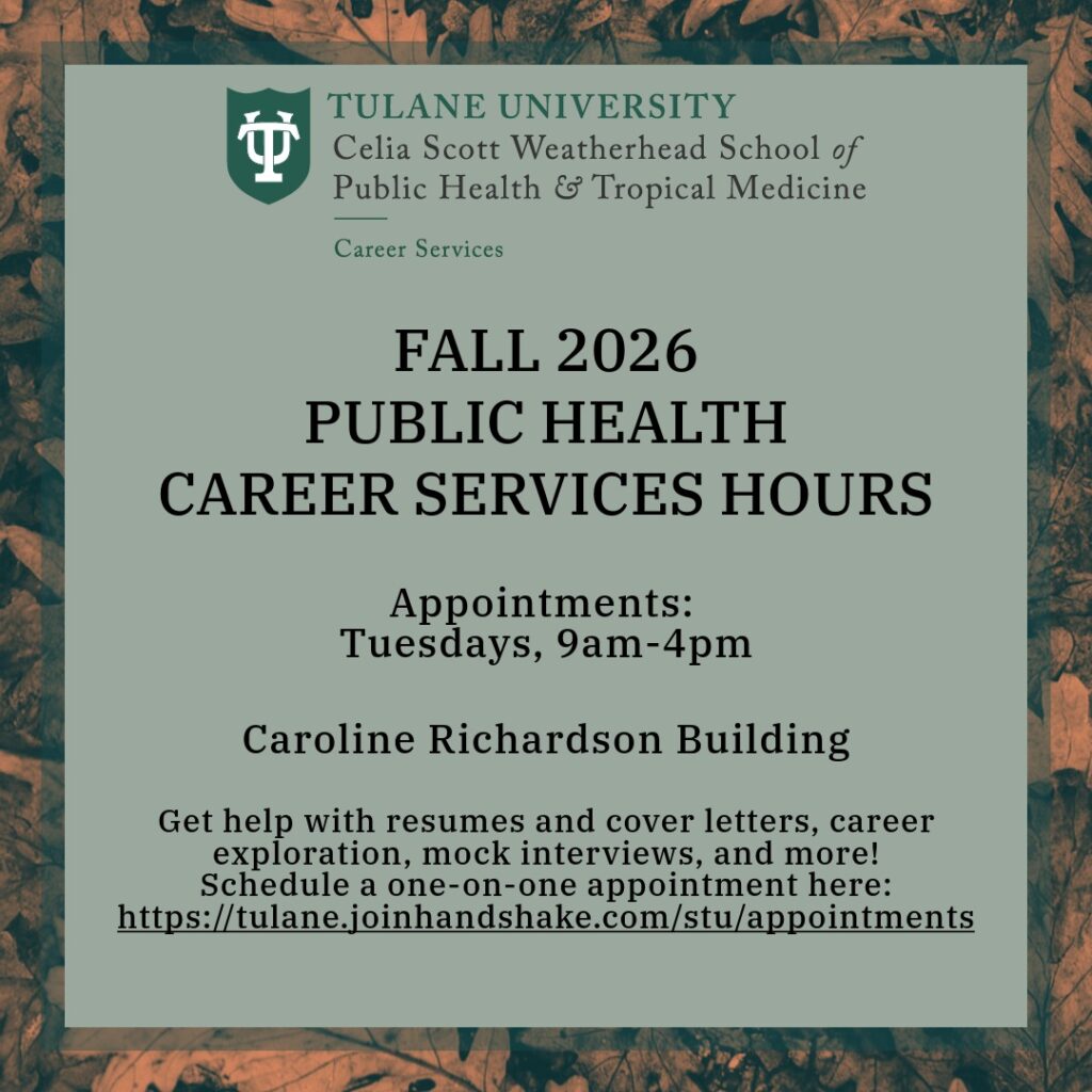 WSPH Career Services Fall Hours
