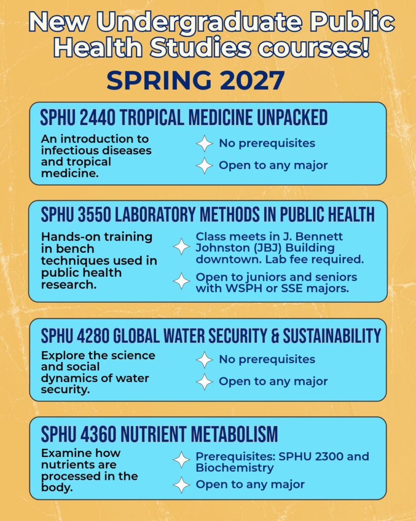 flyer for new SPHU courses